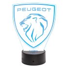 3D LED LAMPE PEUGEOT BRAND LOGO